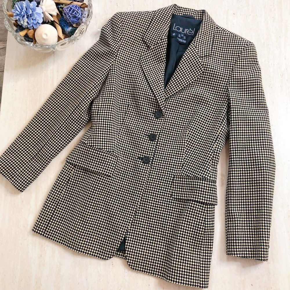 Vintage Laurel Escada Houndstooth Blazer size 36